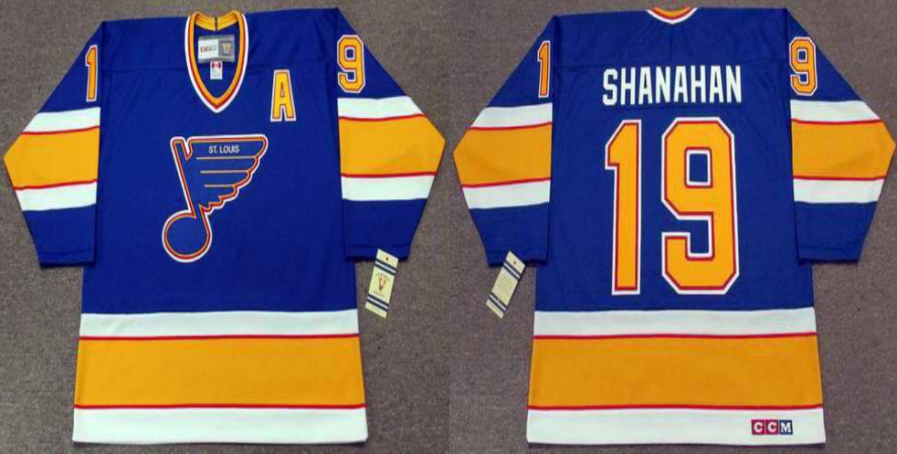 2019 Men St.Louis Blues 19 Shanahan blue style 2 CCM NHL jerseys